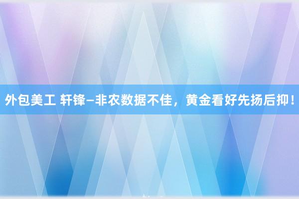 外包美工 轩锋—非农数据不佳，黄金看好先扬后抑！